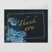 Cadre géométrique or chic simple Carte de remercie (Devant)