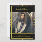 Cadre Gold Classy Photo Graduation Invitation (Devant)