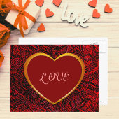 Cadre Gold Heart Love avec carte postale en tissu 