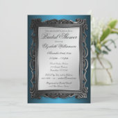 Cadre gothique Gris Bleu Nuptiale Invitations de d (Debout devant)
