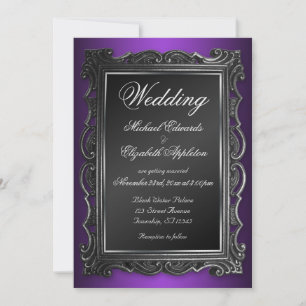 Cadre gothique Violet Mariage Invitations