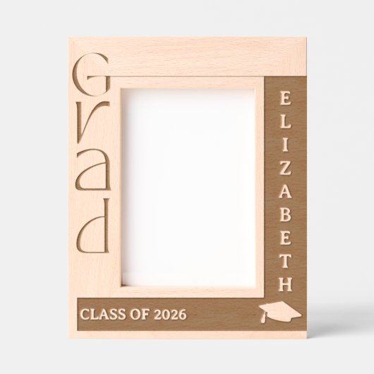 Cadre gravé au laser pour diplômé (Recto)