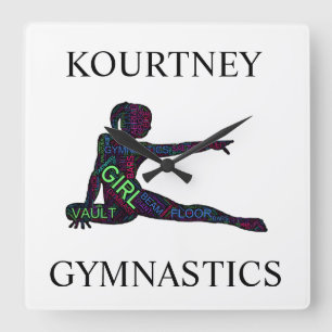 Cadre Horloge Murale en Acrylique Gymnastique Word