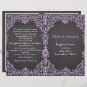 Cadre lavande, tableau noir plié programme de mari (Devant / Derrière)