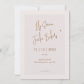 Cadre mat photo mariage doré beige invitation (Dos)