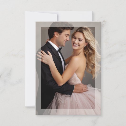 Cadre mat photo mariage doré beige RSVP (Devant)
