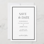 Cadre minimal blanc noir Muslim Save The Date (Devant)