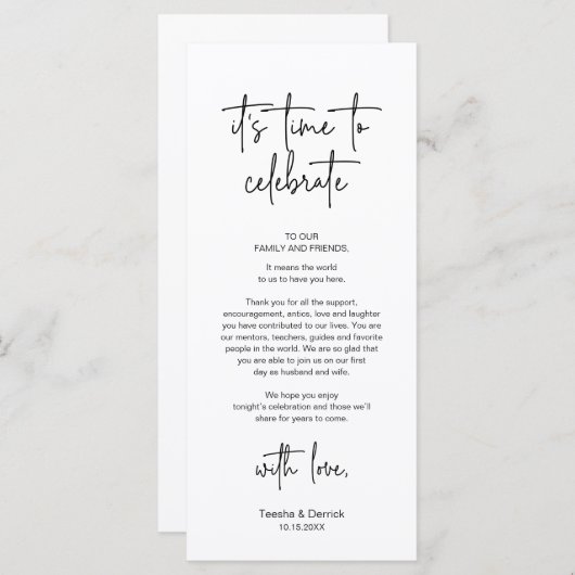 Cadre moderne Cadre Dîner Carte de remerciements (Devant / Derrière)