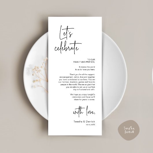 Cadre moderne Cadre Dîner Carte de remerciements