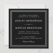 Cadre moderne simple Faire-part de mariage noire (Devant)