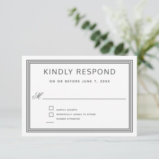 Cadre moderne simple Mariage élégant RSVP (Debout devant)