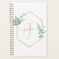 Cadre monogrammé à l'aquarelle Eucalyptus