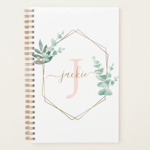 Cadre monogrammé à l'aquarelle Eucalyptus