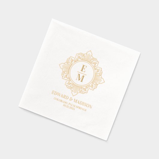 Cadre Monogramme Art Déco Mariage personnalisé (Gauche)