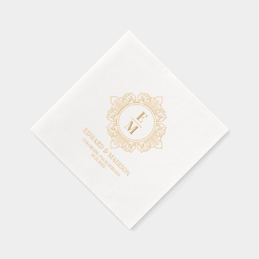 Cadre Monogramme Art Déco Mariage personnalisé (Droite)