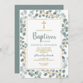 Cadre Naturel De Foliage Invitation Religieuse (Devant / Derrière)