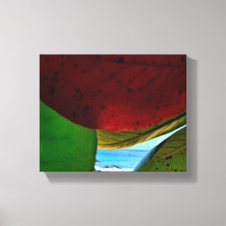 Cadre naturel - Feuilles tropicaux & toile océaniq