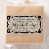 Cadre noir et marbre Brown Étiquette Modèle (En situation)