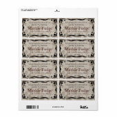 Cadre noir et marbre Brown Étiquette Modèle (Feuille entière)