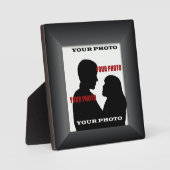 Cadre noir Votre photo Carré Plaque (Recto)
