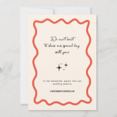 Cadre Ondulé Photo de Mariage Rétro Save The Date (Dos)