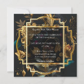 Cadre Or avec Faire-part de mariage Fleurs (Dos)