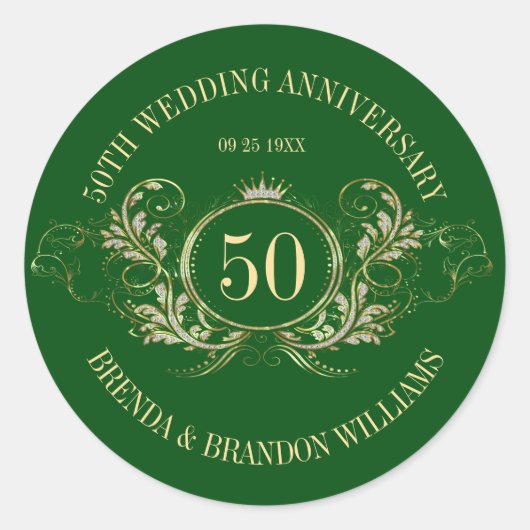 Cadre or et argent avec un Sticker Carré Couronne (Devant)