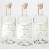 Cadre or Étiquette de produit blanc classique avec (Bouteilles)