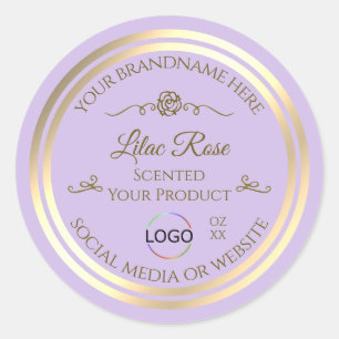 Cadre Or Étiquette de produit Lilac subtil avec lo