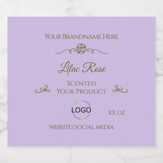Cadre Or Étiquette de produit Lilac subtil avec lo (Étiquettes simples)