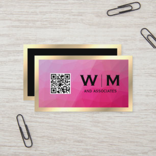 Cadre Or   Géométrique   Carte de visite DE CODE Q