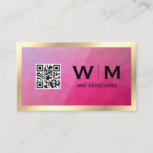 Cadre Or | Géométrique | Carte de visite DE CODE Q (Devant)