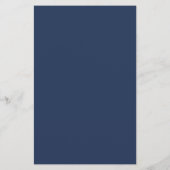 Cadre Or. Menu simple bleu marine mariage (Dos)