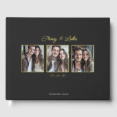 Cadre Or moderne simple avec trois photos en coupl (Recto)