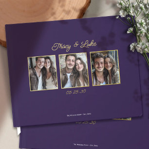 Cadre Or moderne simple avec trois photos en coupl