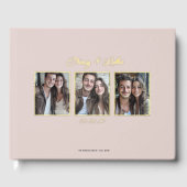 Cadre Or moderne simple avec trois photos en coupl (Recto)