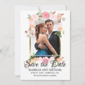 Cadre Or & Roses Rose Enregistrer le Carte photo D (Devant)