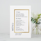 Cadre Or. Simple Typographie classique menu mariag (Debout devant)