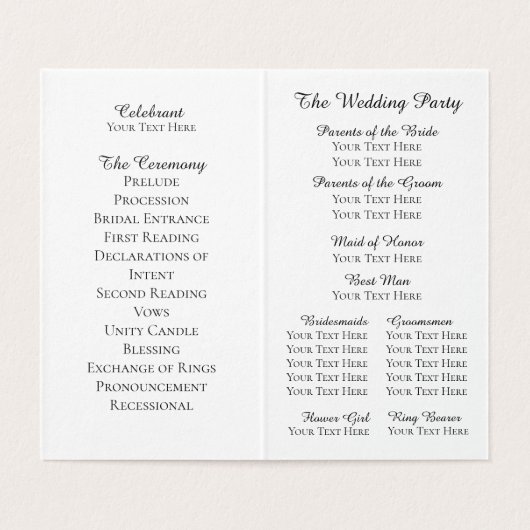 Cadre Orné & Programme de Mariage Floral (Inside Unfolded)