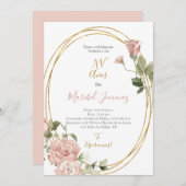 Cadre ovale Quinceanera invitation en espagnol (Devant / Derrière)