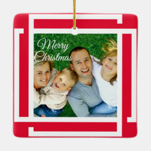 Cadre photo 2 mignon Ornement en céramique de Noël