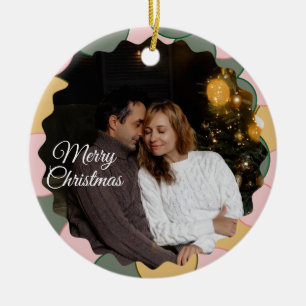 Cadre photo 2 mignon Ornement en céramique de Noël