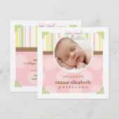 Cadre photo adorable Baby Girl Faire-part de naiss (Devant / Derrière)