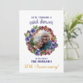 Cadre photo couronne de fleurs carte pluie de mari (Debout devant)