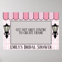 Cadre photo de Baby Shower Parisien Rose affiche