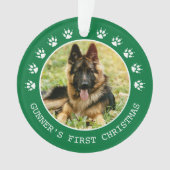 Cadre photo de chien vert mignon Empreintes de pat (devant)