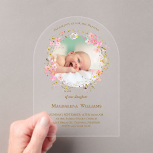 cadre photo de couronne de fleurs Invitation de