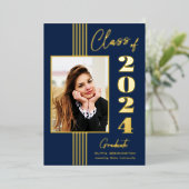 Cadre photo de Faire-part de 2e année 2024 Marine (Debout devant)