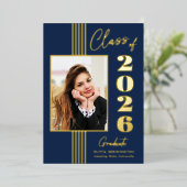 Cadre photo de Faire-part de 2e année 2025 Marine (Debout devant)