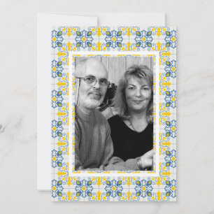Cadre photo de famille en carreaux portugais carte